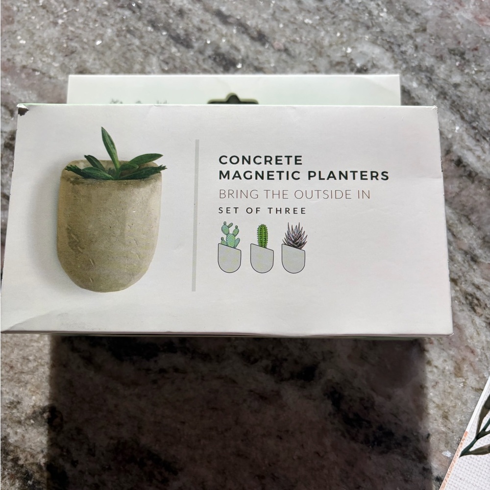 Concrete Magnetic Planters Set of Three